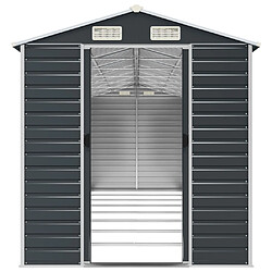 Avis Helloshop26 Abri de jardin cabane cabanon maison de stockage remise extérieur hangar outils robuste 191 x 725 x 198 cm acier galvanisé anthracite 02_0022190