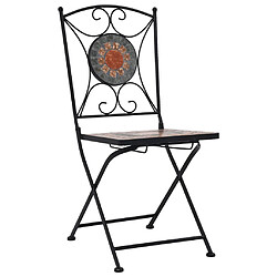 vidaXL Chaises de bistrot mosaïque lot de 2 Orange et gris