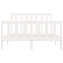 Maison Chic Lit adulte - Lit simple Cadre de lit,Structure du lit Contemporain Blanc Bois massif 160x200 cm -MN87989 pas cher