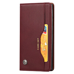 Wewoo Housse Coque Étui en cuir Flip à texture pour la peau horizontale Sony Xperia L2avec cadre photo et supportlogements cartes et porte-monnaie Vin rouge