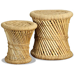 Acheter vidaXL Tabourets lot de 2 Bambou et jute