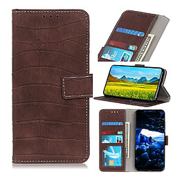 Wewoo Housse Coque Pour Galaxy A51 Crocodile Texture en cuir à rabat horizontal avec support et fentes cartes et portefeuille marron