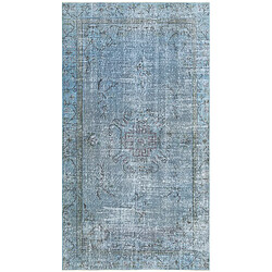 Vidal Tapis de laine 272x152 Bleu Ultra Vintage