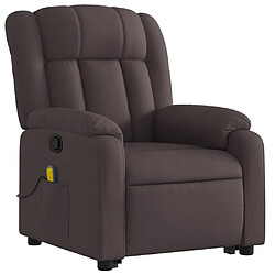 Avis vidaXL Fauteuil inclinable de massage Marron foncé Tissu