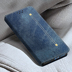 Acheter Avizar Étui Redmi Note 11/Note 11s Tissu Denim Porte-carte Support Vidéo Bleu