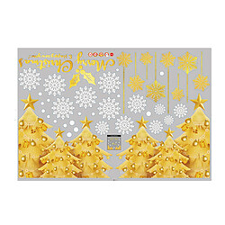 2PCS Électrostatique Décoration de Noël Sticker Golden Sapin de Noël Sticker Wall Sticker Shopping Shopping Mall Fenêtre Décoration