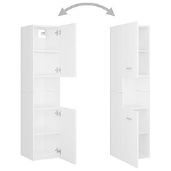 Maison Chic Armoire de salle de bain,Meuble de rangement,Meuble haut Blanc 30x30x130 cm Aggloméré -GKD967027 pas cher