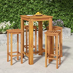 Maison Chic Table de bar et chaises d'extérieur 5 pcs,Ensemble de bar de jardin pour relax bois d'acacia solide -GKD669930