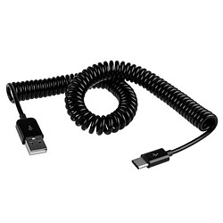 Wewoo Câble noir pour Samsung Galaxy S8 & S8 + / LG G6 / Huawei P10 & P10 Plus / Xiaomi Mi6 & Max 2 et autres Smartphones 3m printemps USB-C / Type-C 3.1 à USB 2.0 de charge de synchronisation de données,