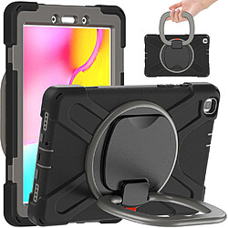 Coque en TPU + Silicone hybride avec béquille pivotante à 360° noir/gris pour votre Samsung Galaxy Tab A 8.0 Wi-Fi (2019) SM-T290/T295