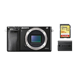 SONY A6000 Body Black + 64GB SD card + NP-FW50 Battery