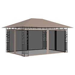 Avis Maison Chic Tonnelle | Pergola avec moustiquaire et lumières LED 4x3x2,73 m Taupe -GKD38329