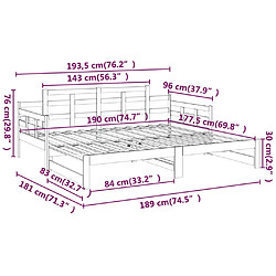 vidaXL Lit coulissant sans matelas bois de pin solide pas cher