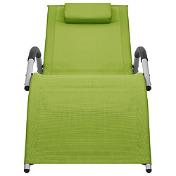 vidaXL Chaise longue textilène vert et gris