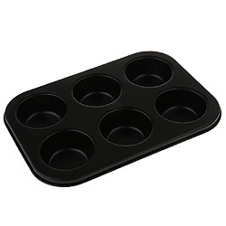 Acheter Moules à Biscuits Antiadhésifs à Moule à Muffins Cupcake Bakeware 6 Trous Noir