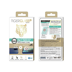 Tiger Pack Protège-écran et protège-caméra pour Apple iPhone 13 Pro Antibactérienne Transparent