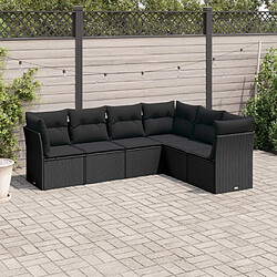 Maison Chic Salon de jardin 6 pcs avec coussins | Ensemble de Table et chaises | Mobilier d'Extérieur noir résine tressée -GKD67175