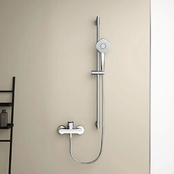 Avis Ideal Ensemble de douche - barre 90 cm et douchette diamant Ø11 cm 3J - Chrome