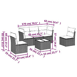 Avis Maison Chic Salon de jardin 6 pcs avec coussins | Ensemble de Table et chaises | Mobilier d'Extérieur noir résine tressée -GKD18974