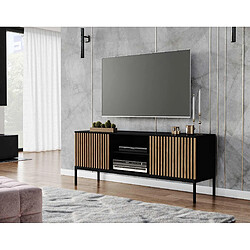 Bestmobilier Savanna - meuble TV - bois et noir - 150 cm