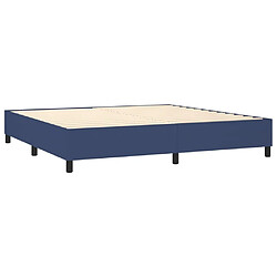 Acheter Maison Chic Structures de lit + matelas,Lit à sommier tapissier avec matelas Bleu 200x200 cm Tissu -MN42601