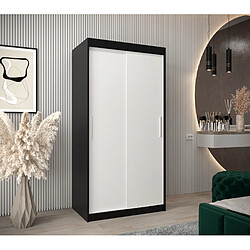 Abiks Meble Armoire Tokyo à portes coulissantes 200/100/62 2 portes (noir/blanc)