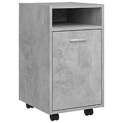 vidaXL Armoire latérale et roues Gris béton 33x38x60cm Bois ingénierie