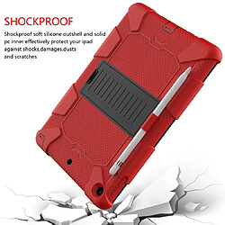 Wewoo Housse Étui Coque Pour iPad 10.2 Etui antichoc en silicone bicolore avec support et fente stylo Rouge + Noir pas cher