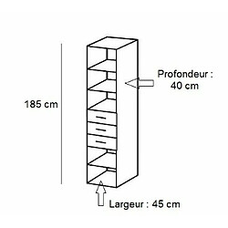 Inside 75 Colonne de rangement LUND 3 tiroirs blanc mat 45 x 40 cm profondeur