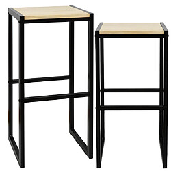 Acheter Ds Meubles Lot de 2 Tabourets 36x32x75cm – Noir.