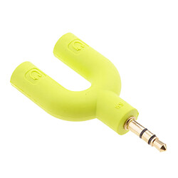 Adaptateur écouteur écouteur splitter audio 3,5 mm double jack y vert pas cher