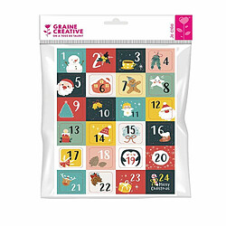 Graines Creatives 24 stickers chiffres pour calendrier de l'avent