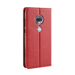 Avis Wewoo Housse Coque Étui en cuir à boucle magnétique avec texture rétro et pour Motorola Moto G7, porte-cartes (rouge)