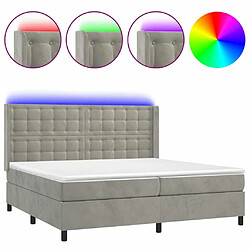 Sommier à lattes,Cadre à lattes de lit pour Adulte matelas et LED Gris clair 200x200 cm -MN39490