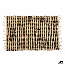 Gift Decor Tapis Noir Naturel Rayures 60 x 1 x 90 cm (12 Unités)