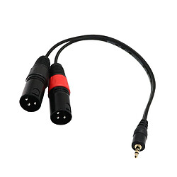 2 x Jack 3.5MM Stéréo Mâle Vers 2 XLR Mâle Adaptateur Répartiteur Audio Câble pas cher