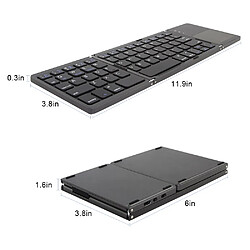 Universal Clavier de jeu pliable Clavier Bluetooth avec téléphone portable iPad Clavier sans fil ultra-mince Clavier pliable portable | Clavier (noir)