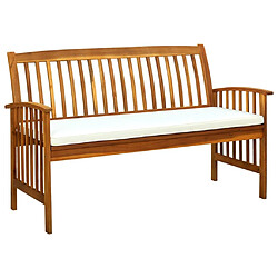 Maison Chic Banc de jardin | Banquette de jardin | Chaise Relax avec coussin 147 cm Bois d'acacia massif -MN15192