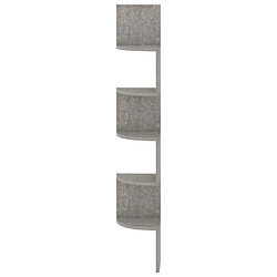 Acheter vidaXL Étagère d'angle murale gris béton 19x19x123cm bois d'ingénierie