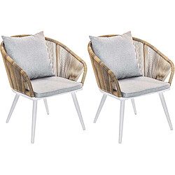 JardiLINE Fauteuil en résine tissée et aluminium Maldives (Lot de 2).