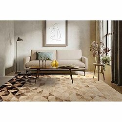 Paris Prix Tapis Tissé à Poils Ras Naila Crème & Marron 80 x 150 cm pas cher