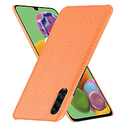 Wewoo Coque Rigide Pour Galaxy A70s antichoc Crocodile Texture PC + Etui en PU Orange