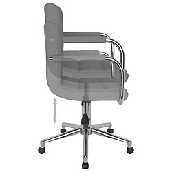 Helloshop26 Chaise fauteuil siège pivotante de bureau informatique étude clair tissu gris 02_0024111 pas cher