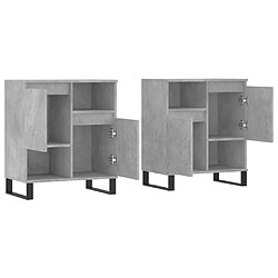 Avis vidaXL Buffets 2 pcs gris béton bois d'ingénierie