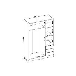 Vente-Unique Armoire d'angle 6 portes et 3 tiroirs - L213 cm - Blanc - LISTOWEL pas cher