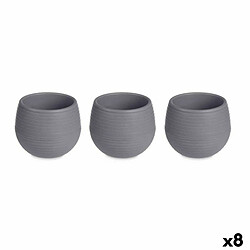 Ibergarden Set de pots 6,2 x 6,2 x 6,6 cm Anthracite Plastique (8 Unités)