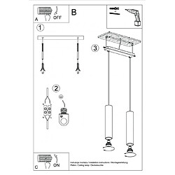 Luminaire Center Suspension Lino Bois Bois naturel 2 ampoules 90cm pas cher