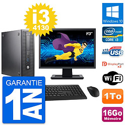 PC HP 600 G1 SFF Ecran 19" Intel i3-4130 RAM 16Go Disque 1To Windows 10 Wifi - Occasion