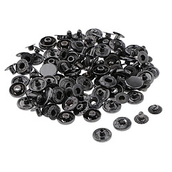 30x Bouton Pression Bouton Pression Bouton Pour Veste En Cuir Jean Sac Noir 10mm pas cher