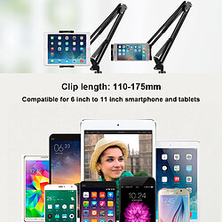 Universal Porte-tablette de 6 à 11 pouces pour support iPad 234 Support de climatisation Bras longs Téléphone portable Tablette Lit/Bureau Porte-clips Montage | Porte-téléphone portable Rep.